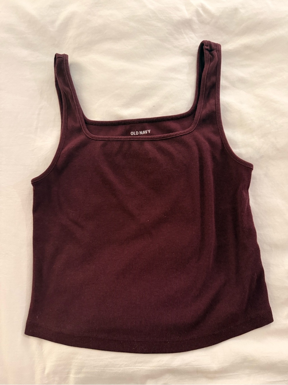 Old Navy Women's Square-Neck Ribbed Tank Top - Wine